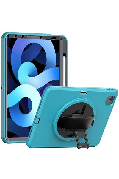 Mey İthalat®  iPad 2022 10.9 (10.nesil) Kılıf Hand Strap Tablet Kılıfı - Turkuaz