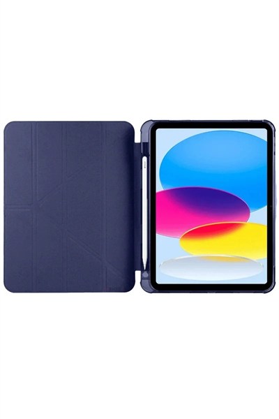 Mey İthalat®  iPad 2022 10.9 (10.nesil) Kılıf Kalemlikli Mars Tablet Kılıfı - Lacivert