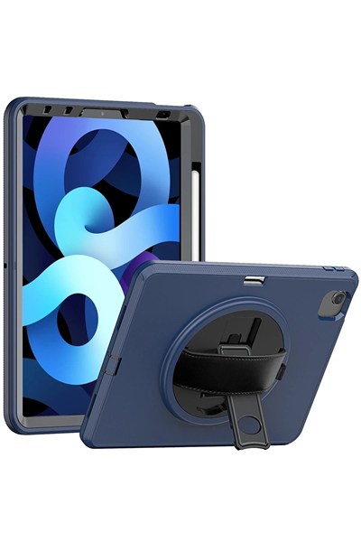 Mey İthalat®  iPad 2022 10.9 (10.nesil) Kılıf Hand Strap Tablet Kılıfı - Lacivert