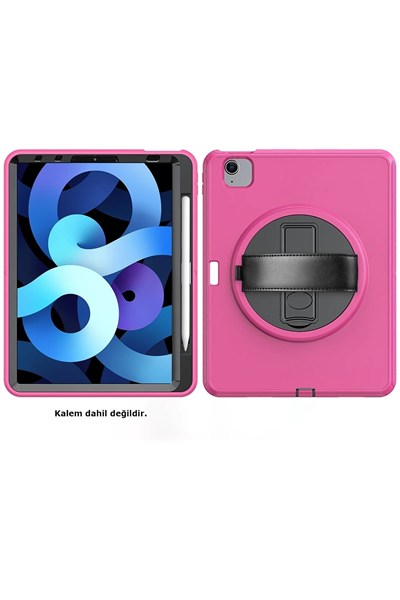 Mey İthalat®  iPad 2022 10.9 (10.nesil) Kılıf Hand Strap Tablet Kılıfı - Pembe