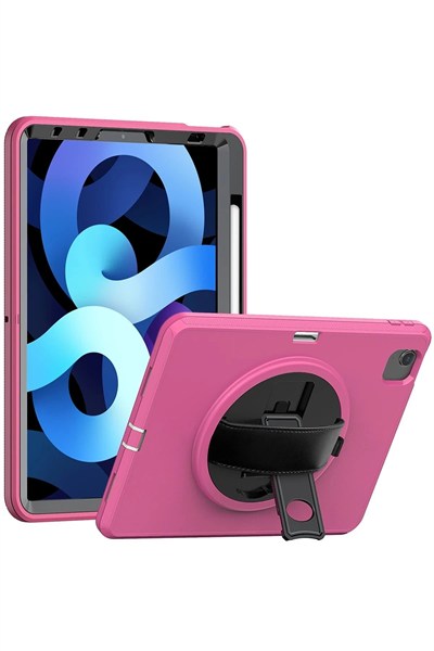 Mey İthalat®  iPad 2022 10.9 (10.nesil) Kılıf Hand Strap Tablet Kılıfı - Pembe