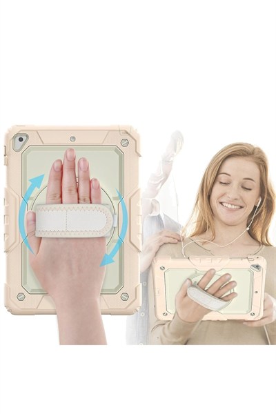 Mey İthalat®  iPad 5 Air 9.7 Kılıf Strap New Tablet Kapak - Pembe