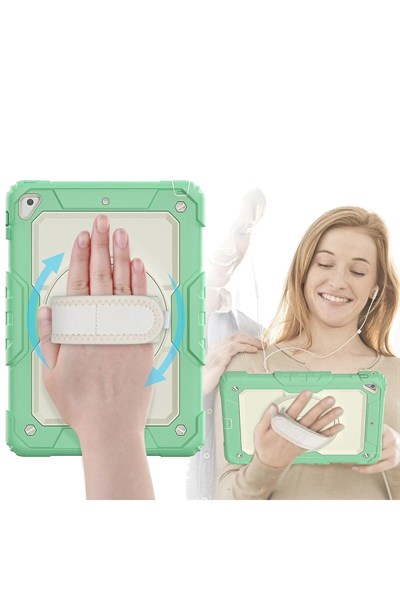 Mey İthalat®  iPad 5 Air 9.7 Kılıf Strap New Tablet Kapak - Yeşil