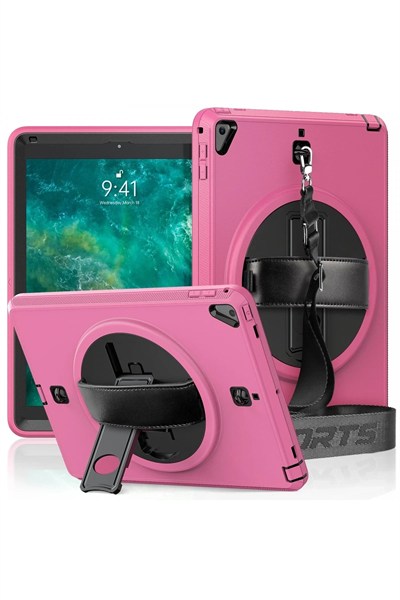 Mey İthalat®  iPad 5 Air 9.7 Kılıf Strap-C Otterbox Tablet Kapak - Pembe