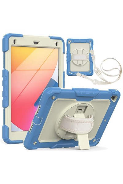 Mey İthalat®  iPad 5 Air 9.7 Kılıf Strap New Tablet Kapak - Mavi