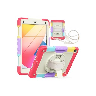 Mey İthalat®  iPad 5 Air 9.7 Kılıf Tablet Rainbow Kapak - Kırmızı