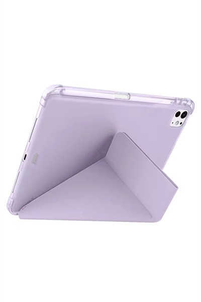 Mey İthalat®  iPad Air 13 (2024) Kılıf Kalemlikli Mars Tablet Kılıfı - Lila