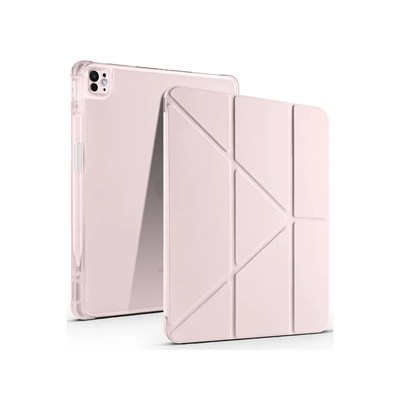Mey İthalat®  iPad Air 13 (2024) Kılıf Kalemlikli Mars Tablet Kılıfı - Rose Gold