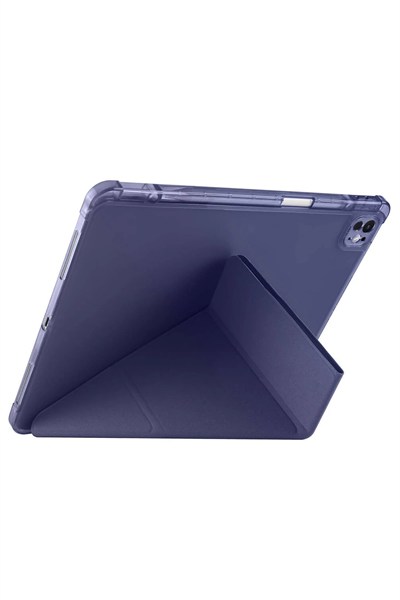 Mey İthalat®  iPad Air 13 (2024) Kılıf Kalemlikli Mars Tablet Kılıfı - Siyah
