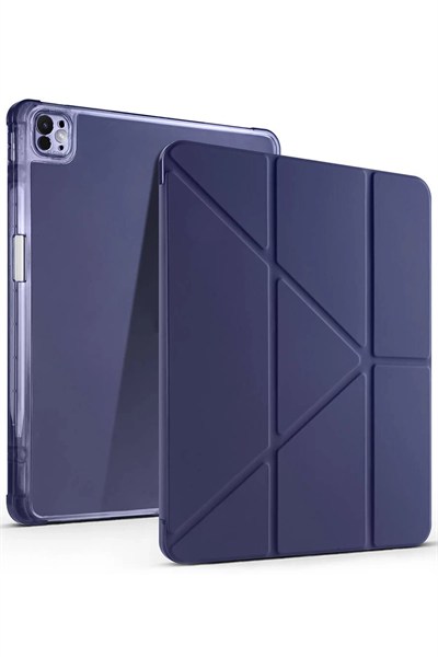 Mey İthalat®  iPad Air 13 (2024) Kılıf Kalemlikli Mars Tablet Kılıfı - Lacivert