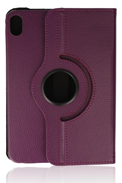 Mey İthalat®  iPad Mini 6 Kılıf 360 Tablet Deri Kılıf - Mürdüm