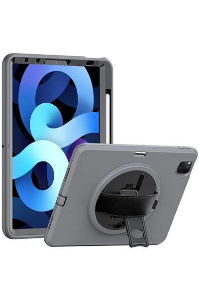 Mey İthalat®  iPad Pro 11 (2018) Kılıf Hand Strap Tablet Kılıfı - Gri