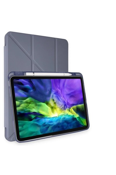 Mey İthalat®  iPad Pro 11 (2018) Kılıf Kalemlikli Mars Tablet Kılıfı - Lavender