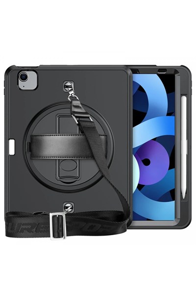 Mey İthalat®  iPad Pro 11 (2020) Kılıf Strap-C Otterbox Tablet Kapak - Siyah