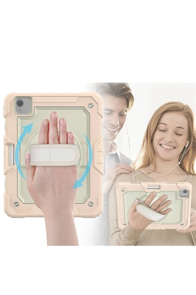 Mey İthalat®  iPad Pro 11 (2020) Kılıf Strap New Tablet Kapak - Pembe