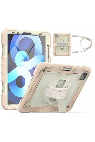 Mey İthalat®  iPad Pro 11 (2020) Kılıf Strap New Tablet Kapak - Pembe