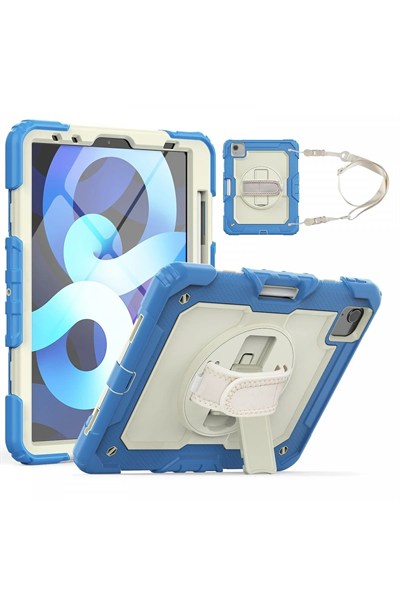 Mey İthalat®  iPad Pro 11 (2020) Kılıf Strap New Tablet Kapak - Mavi