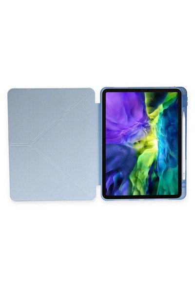 Mey İthalat®  iPad Pro 11 (2021) Kılıf Kalemlikli Hugo Tablet Kılıfı - Mavi