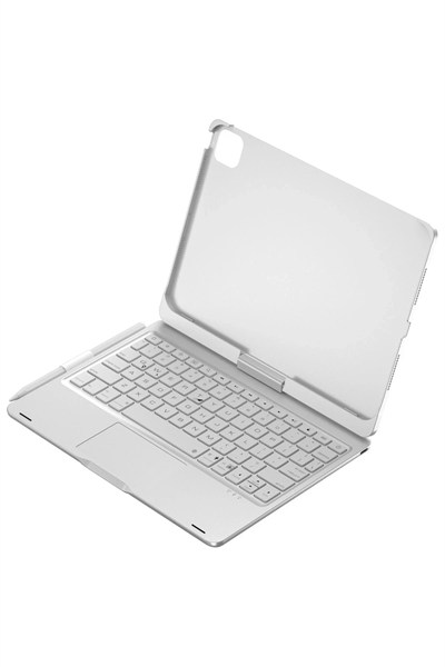 Mey İthalat®  iPad Pro 11 (2024) F11 ATS Kılıf Magic Dönen Klavyeli Tablet Kılıf - Gümüş
