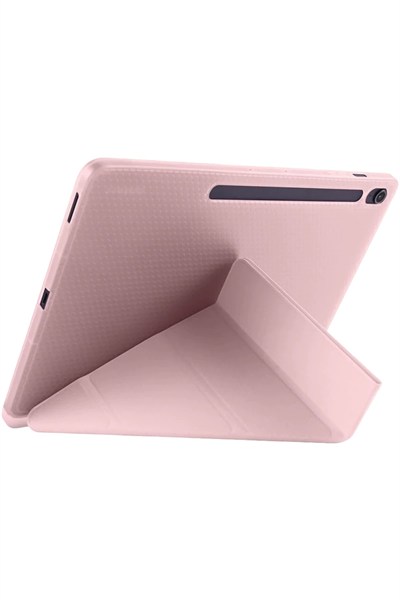 Mey İthalat®  iPad Pro 11 (2024) Kılıf Kalemlikli Hugo Tablet Kılıfı - Rose Gold