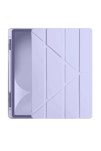 Mey İthalat®  iPad Pro 11 (2024) Kılıf Kalemlikli Hugo Tablet Kılıfı - Lila