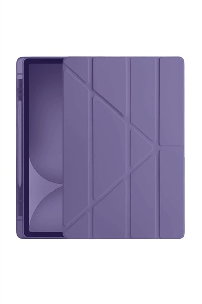 Mey İthalat®  iPad Pro 11 (2024) Kılıf Kalemlikli Hugo Tablet Kılıfı - Mor