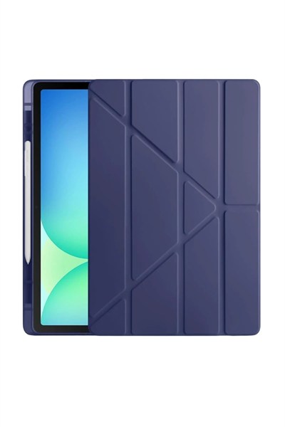 Mey İthalat®  iPad Pro 11 (2024) Kılıf Kalemlikli Hugo Tablet Kılıfı - Lacivert