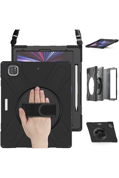 Mey İthalat®  iPad Pro 12.9 (2020) Kılıf Amazing Tablet Kapak - Siyah