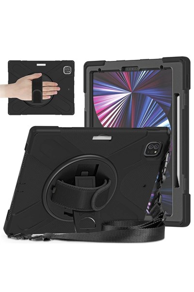 Mey İthalat®  iPad Pro 12.9 (2020) Kılıf Amazing Tablet Kapak - Siyah