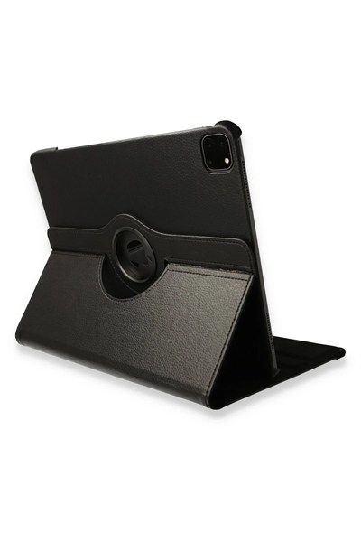 Mey İthalat®  iPad Pro 12.9 (2021) Kılıf 360 Tablet Deri Kılıf - Siyah