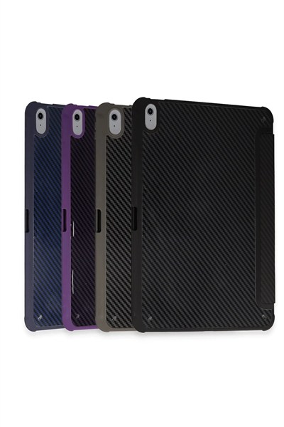 Mey İthalat®  iPad Pro 13 (2024) Kılıf Color Karbon Tablet Kılıfı - Koyu Gri