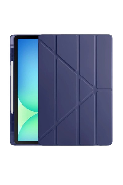 Mey İthalat®  iPad Pro 13 (2024) Kılıf Kalemlikli Hugo Tablet Kılıfı - Lacivert