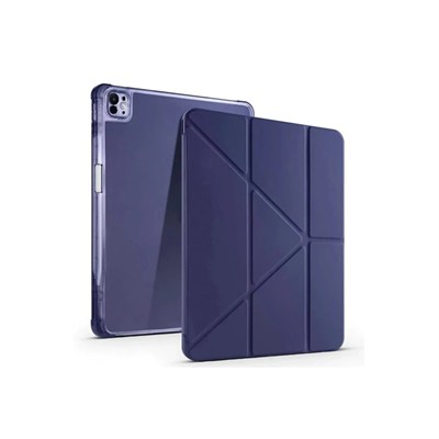 Mey İthalat®  iPad Pro 13 (2024) Kılıf Kalemlikli Mars Tablet Kılıfı - Lacivert