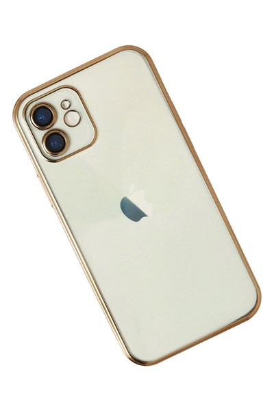 Mey İthalat®  iPhone 11 Kılıf  Lensli Silikon - Gold