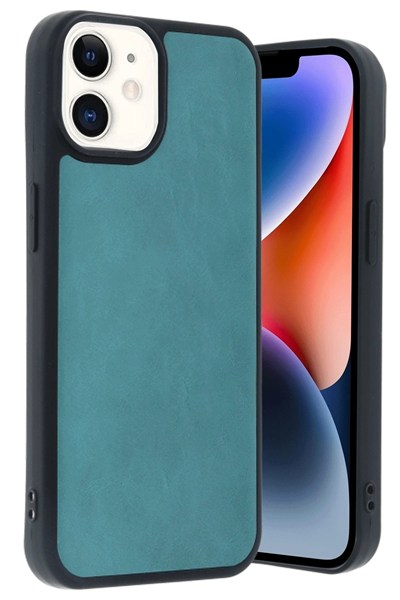 Mey İthalat®  iPhone 11 Kılıf Aras Deri Kapak - Açık Yeşil