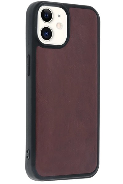 Mey İthalat®  iPhone 11 Kılıf Aras Deri Kapak - Bordo