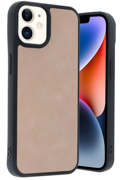 Mey İthalat®  iPhone 11 Kılıf Aras Deri Kapak - Pudra