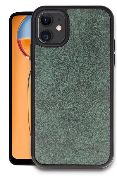 Mey İthalat®  iPhone 11 Kılıf Aras Deri Kapak - Koyu Yeşil