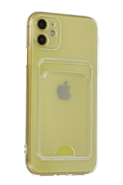 Mey İthalat®  iPhone 11 Kılıf Kart Şeffaf Silikon - Şeffaf