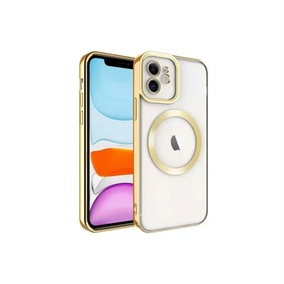 Mey İthalat®  iPhone 11 Kılıf Kross Magneticsafe Kapak - Gold
