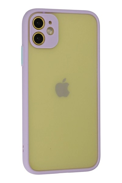 Mey İthalat®  iPhone 11 Kılıf Montreal Silikon Kapak - Mor