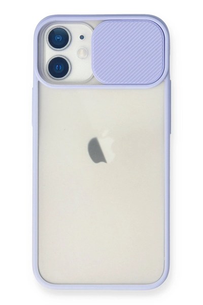 Mey İthalat®  iPhone 11 Kılıf Palm Buzlu Kamera Sürgülü Silikon - Lila