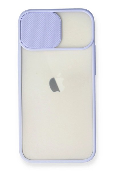 Mey İthalat®  iPhone 11 Kılıf Palm Buzlu Kamera Sürgülü Silikon - Lila