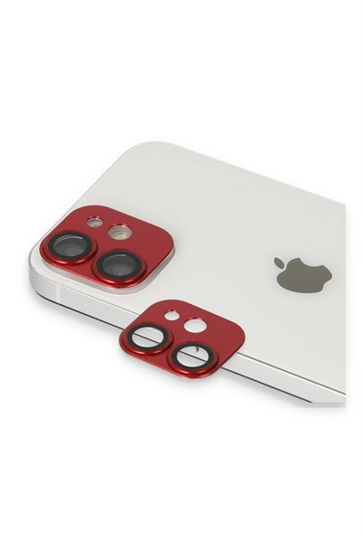 Mey İthalat®  iPhone 11 Pers Alüminyum Kamera Lens - Kırmızı