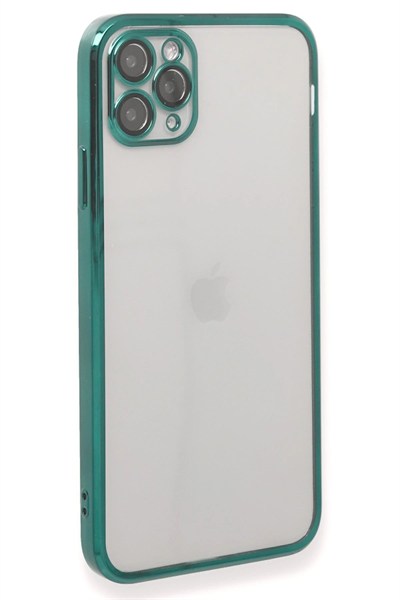 Mey İthalat®  iPhone 11 Pro Kılıf  Lensli Silikon - Yeşil