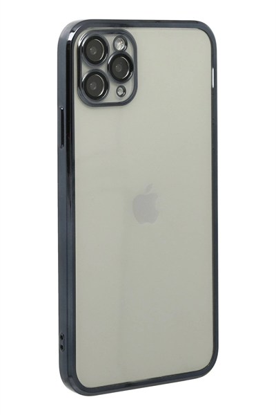 Mey İthalat®  iPhone 11 Pro Kılıf  Lensli Silikon - Siyah