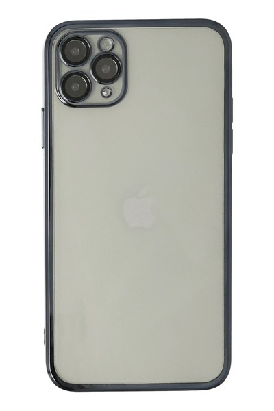 Mey İthalat®  iPhone 11 Pro Kılıf  Lensli Silikon - Siyah