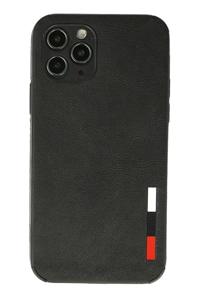 Mey İthalat®  iPhone 11 Pro Kılıf Loop Deri Silikon - Siyah