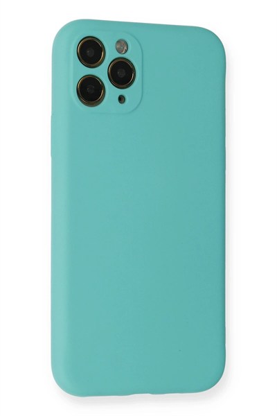 Mey İthalat®  iPhone 11 Pro Kılıf Nano içi Kadife Silikon - Turkuaz