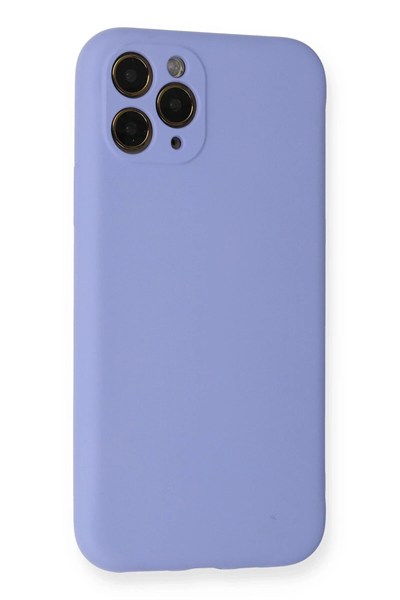 Mey İthalat®  iPhone 11 Pro Kılıf Nano içi Kadife Silikon- Lila